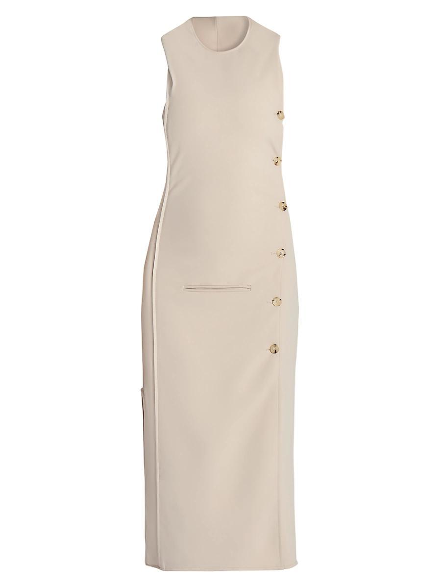 Womens Oblique Space Side-Button Midi-Dress Product Image