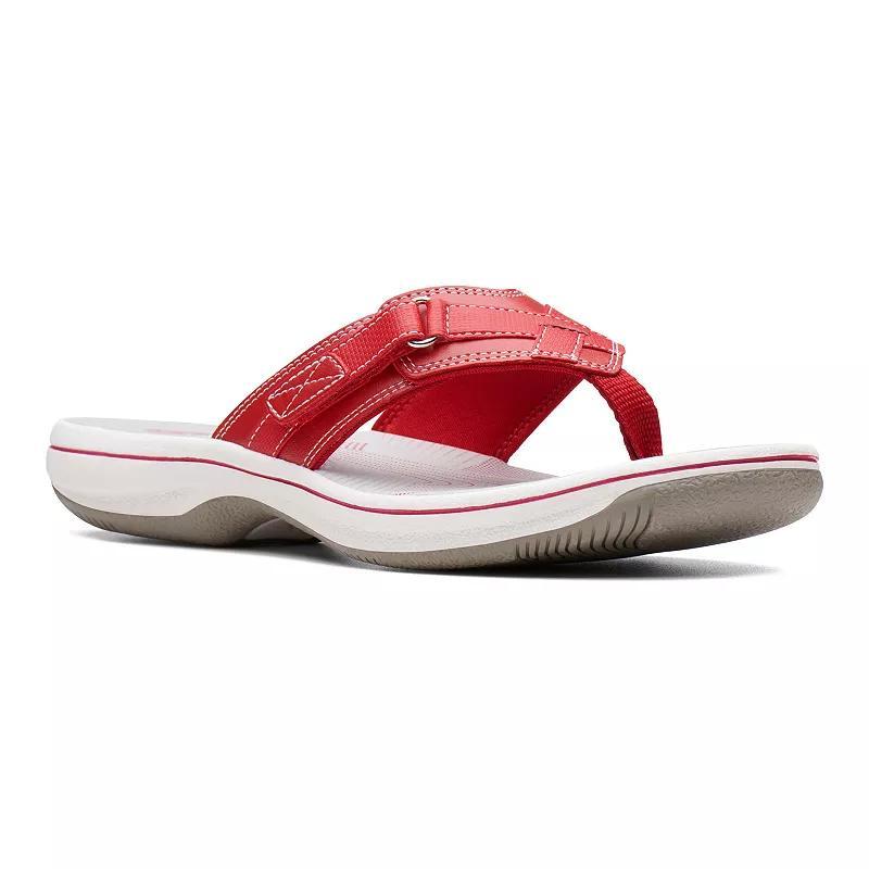 Clarks® Breeze Sea Cloudstepper Women's Flip Flop Sandals, Size: 12, Red Product Image