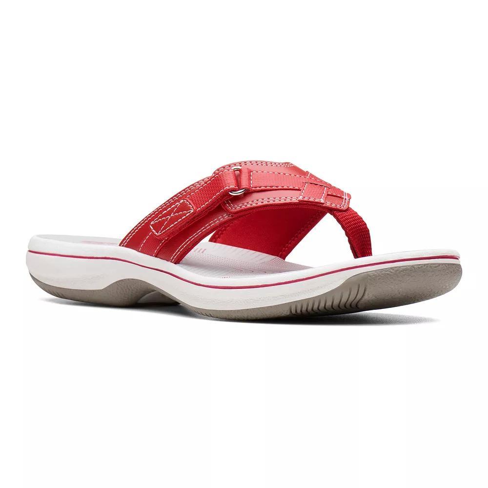 Clarks® Breeze Sea Cloudstepper Women's Flip Flop Sandals, Size: 12, Red Product Image