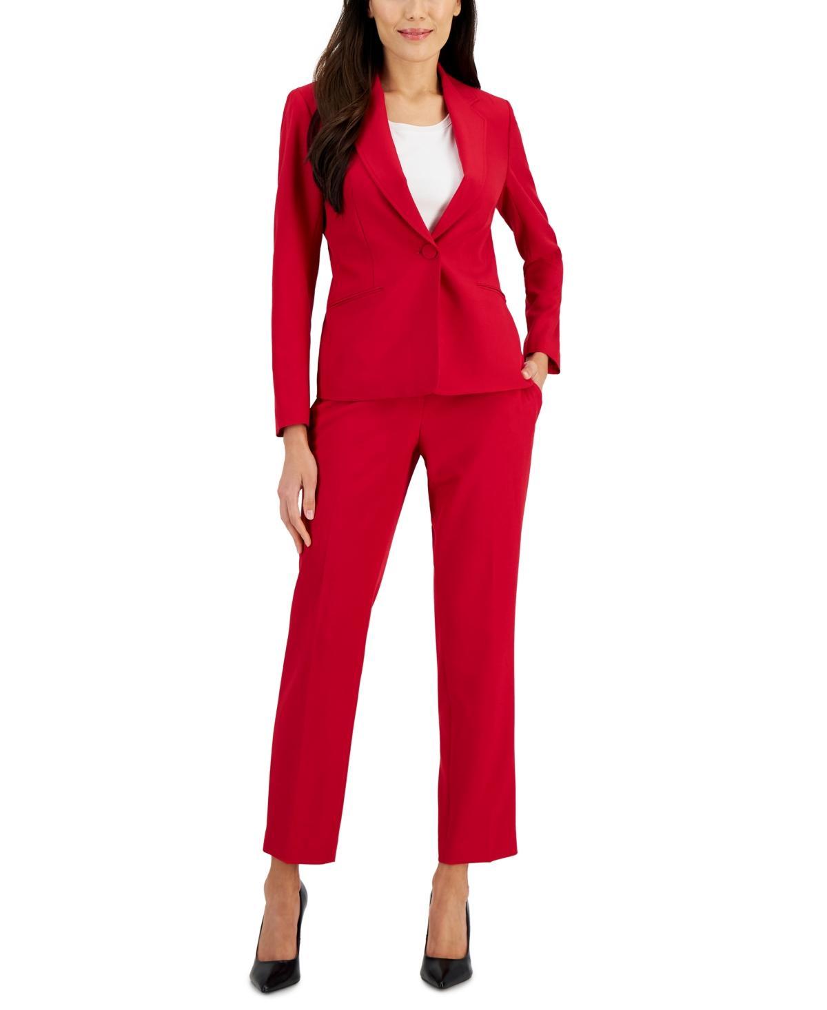 Le Suit Womens Crepe One-Button Pantsuit, Regular & Petite Sizes Product Image