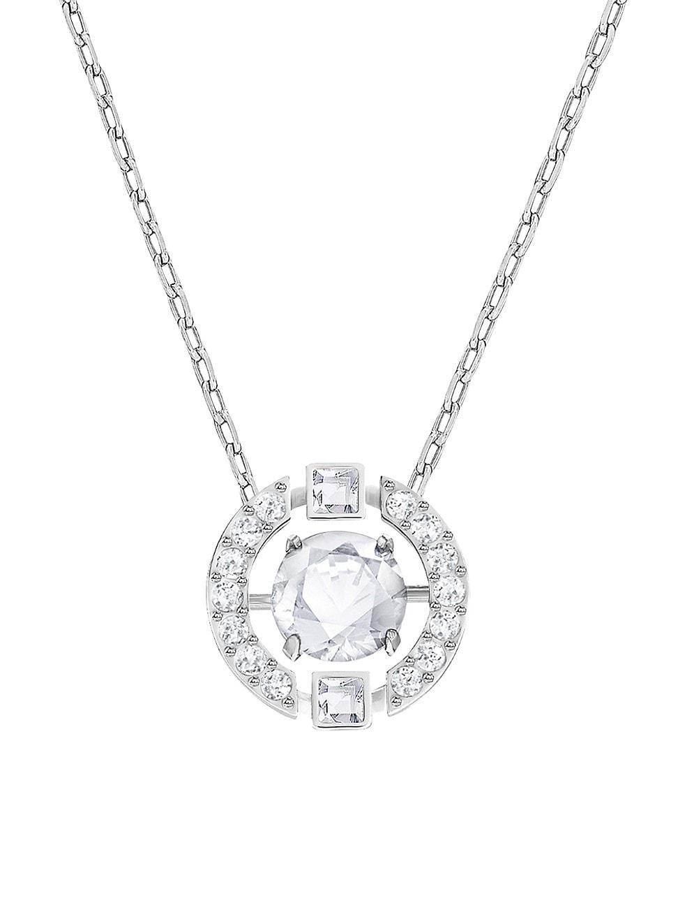 Womens Una Swarovski Crystal Rhodium-Plated Necklace Product Image