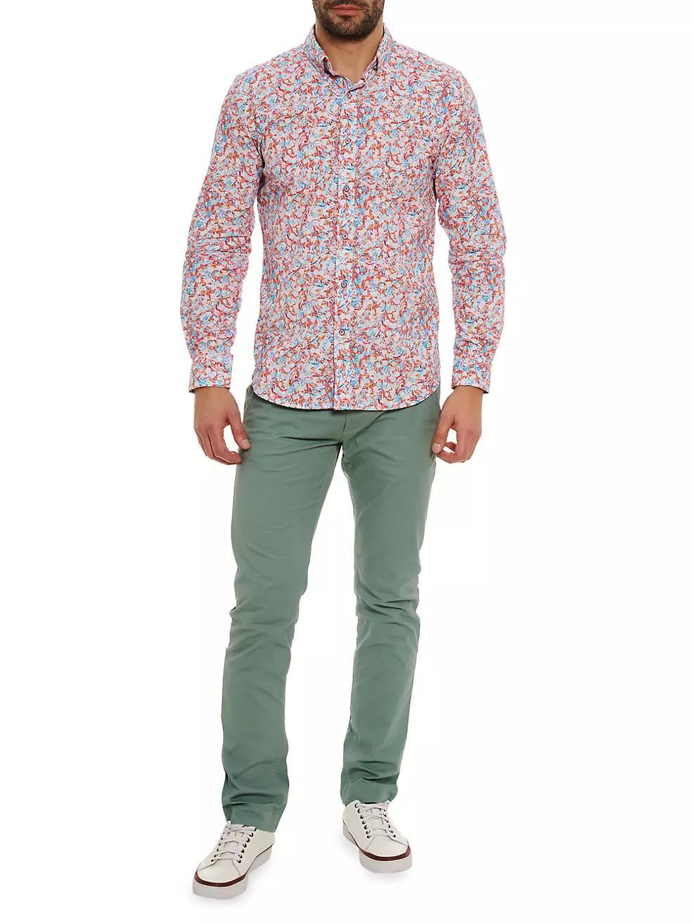 Kamari Printed Button-Down Long-Sleeve Shirt Product Image