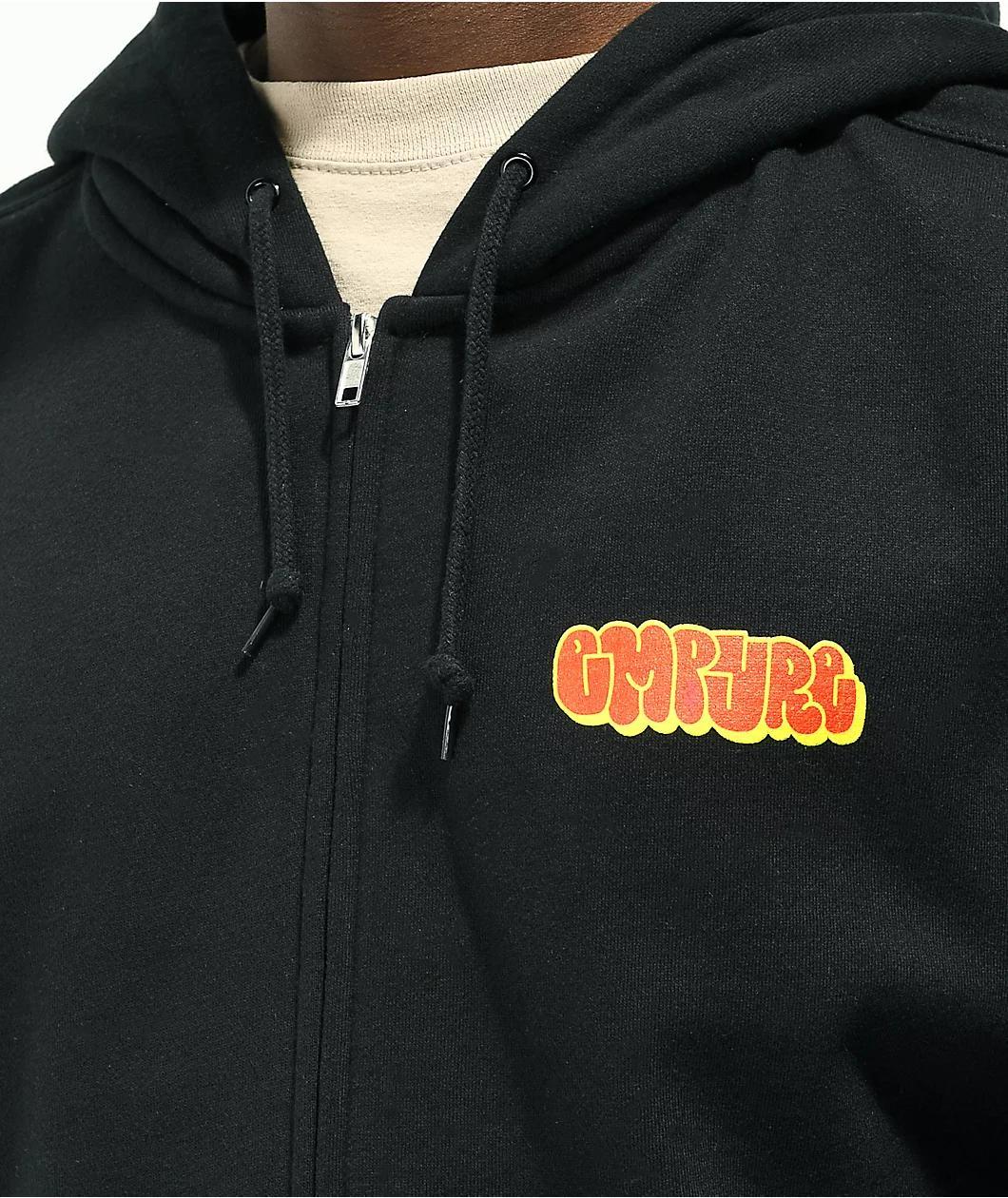 Empyre Sk8 Graffiti Logo Black Zip Hoodie Product Image
