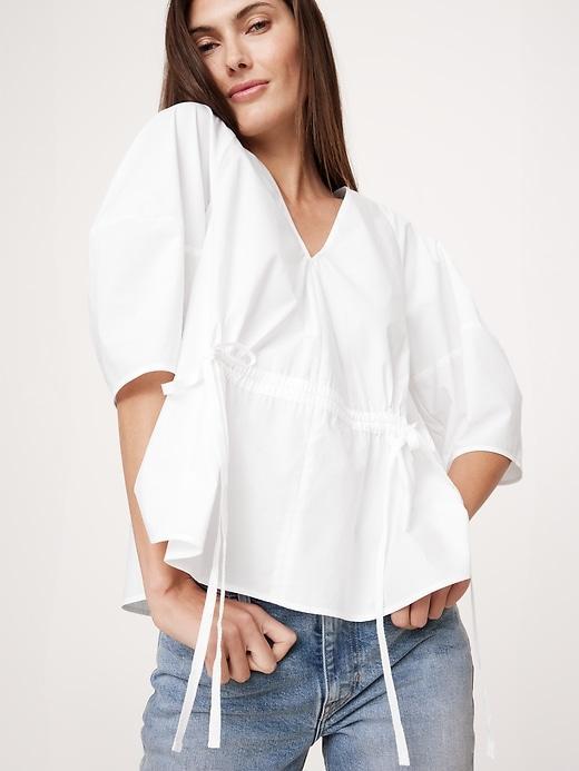 Poplin Cinch-Waist Top Product Image