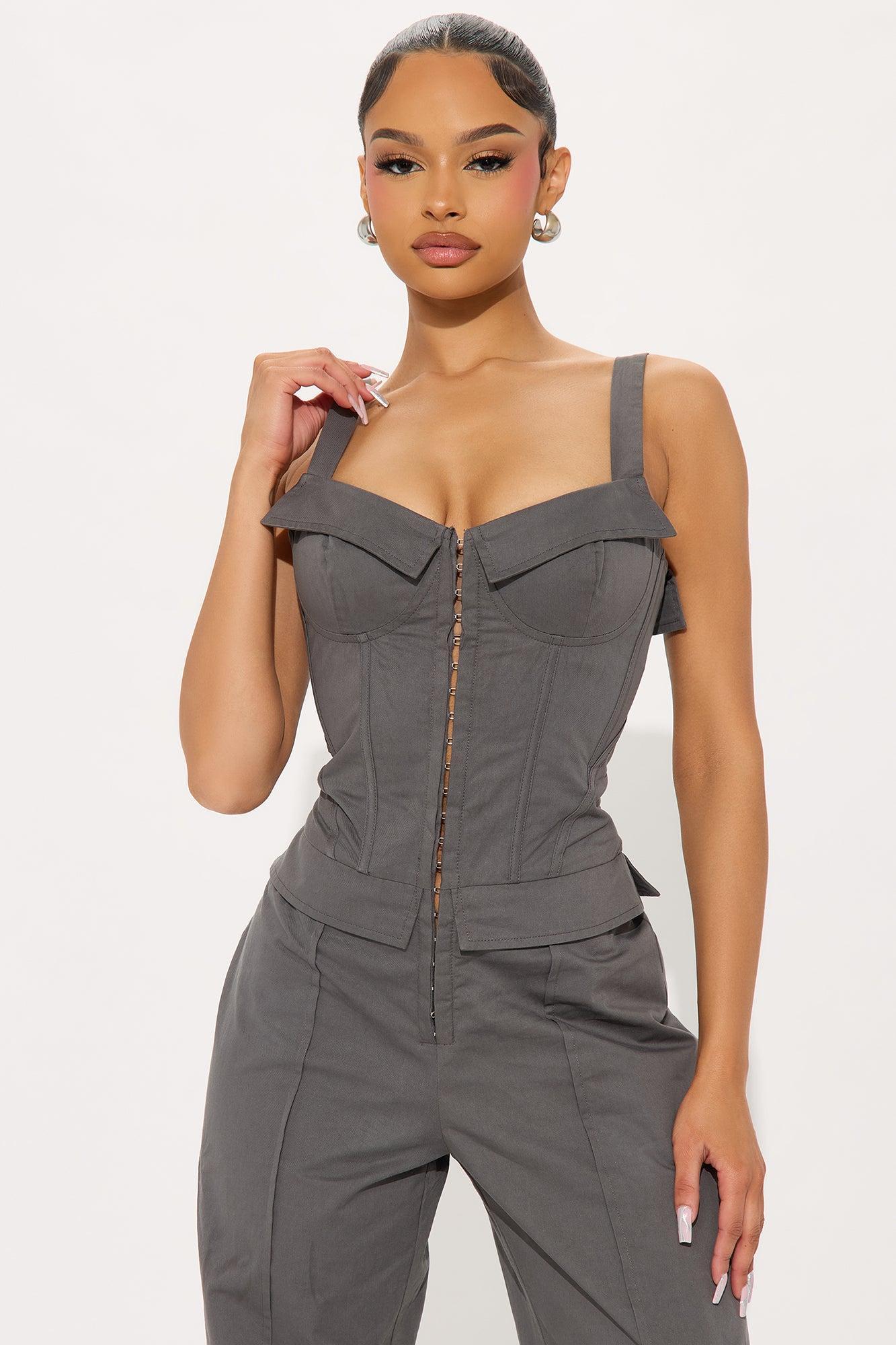 Crossing Your Path Jumpsuit - Charcoal Product Image