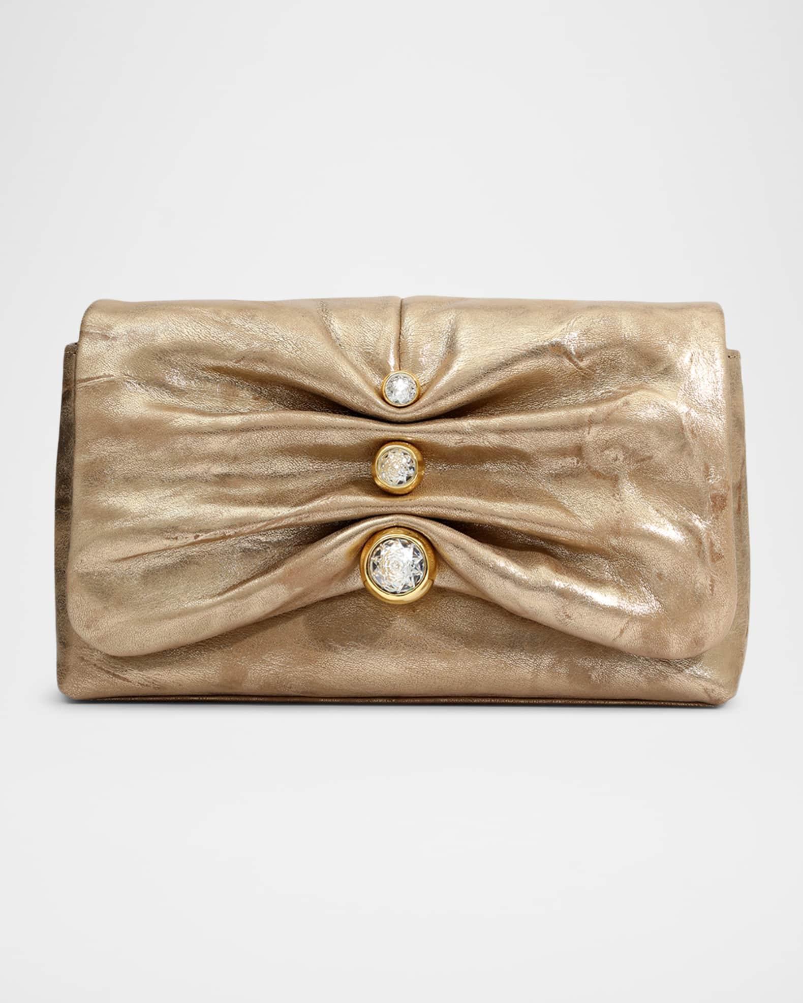 Molton Ruched Metallic Leather Crossbody Bag Product Image