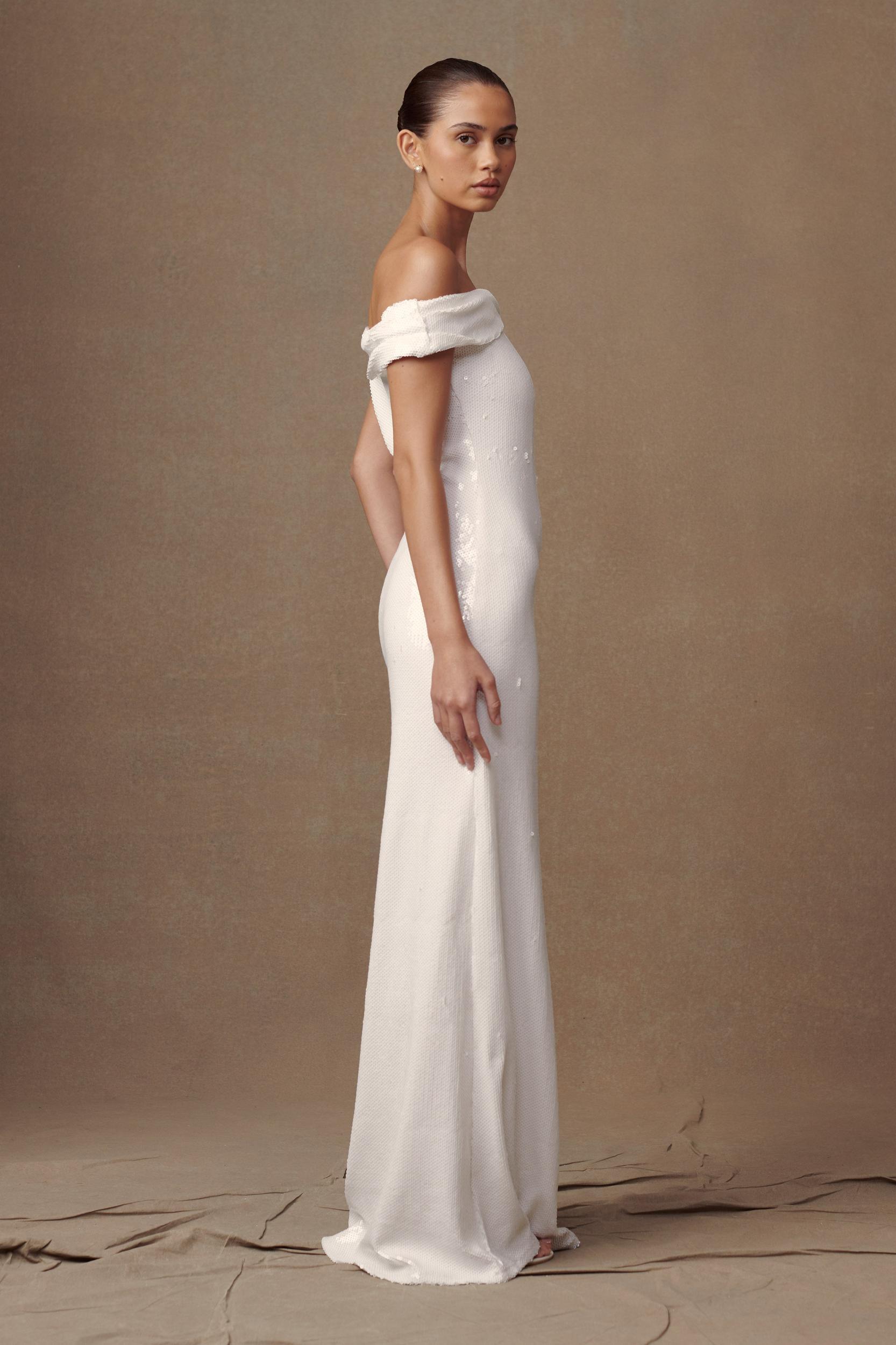 Catarina Sequin Maxi Dress - White Product Image