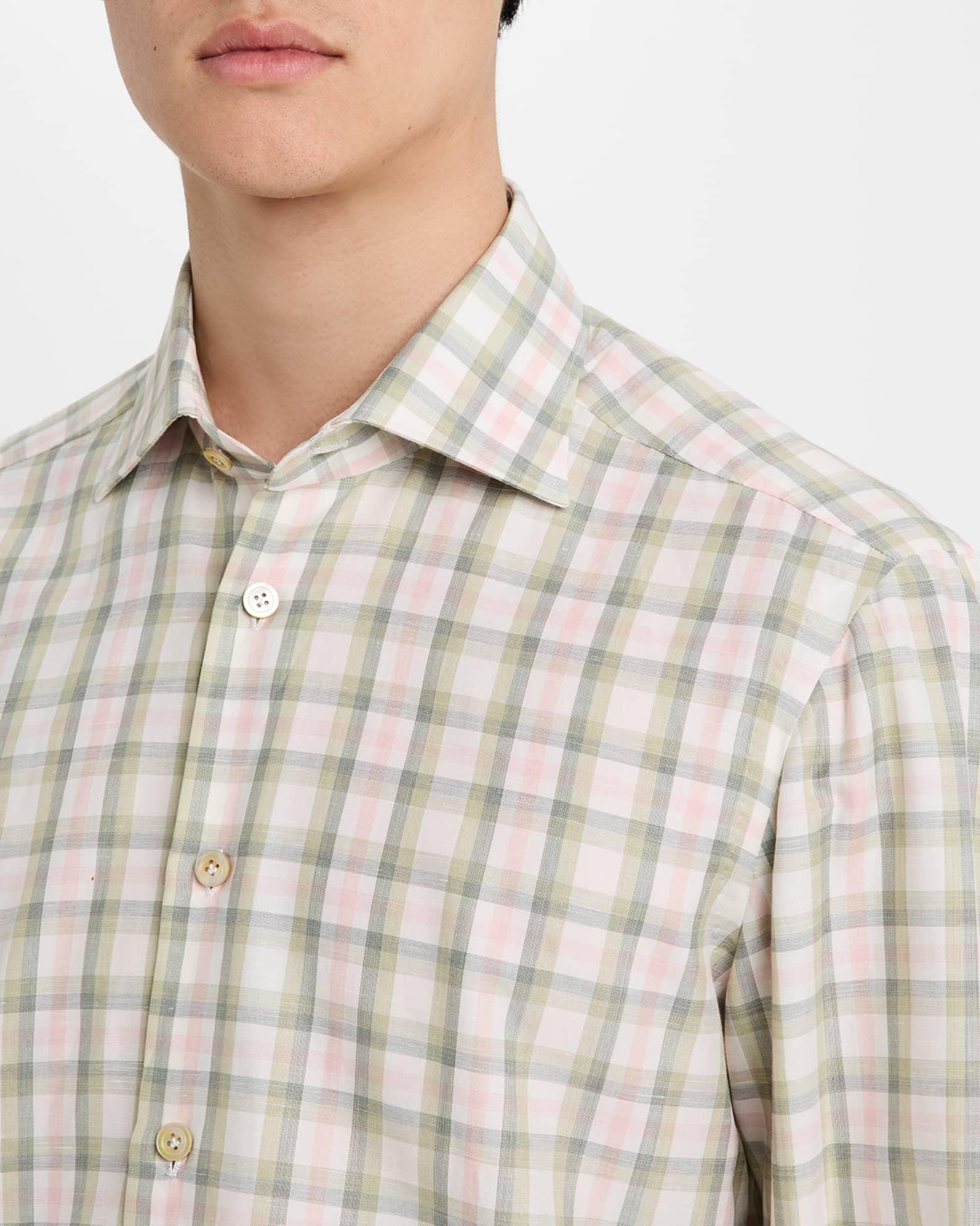 Mens Cotton Check Sport Shirt Product Image