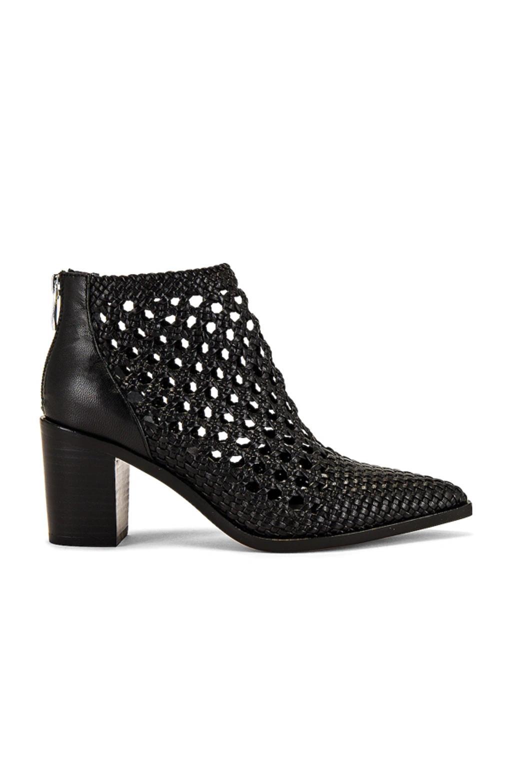 PAIGE Lilah Woven Leather Bootie In Black Product Image