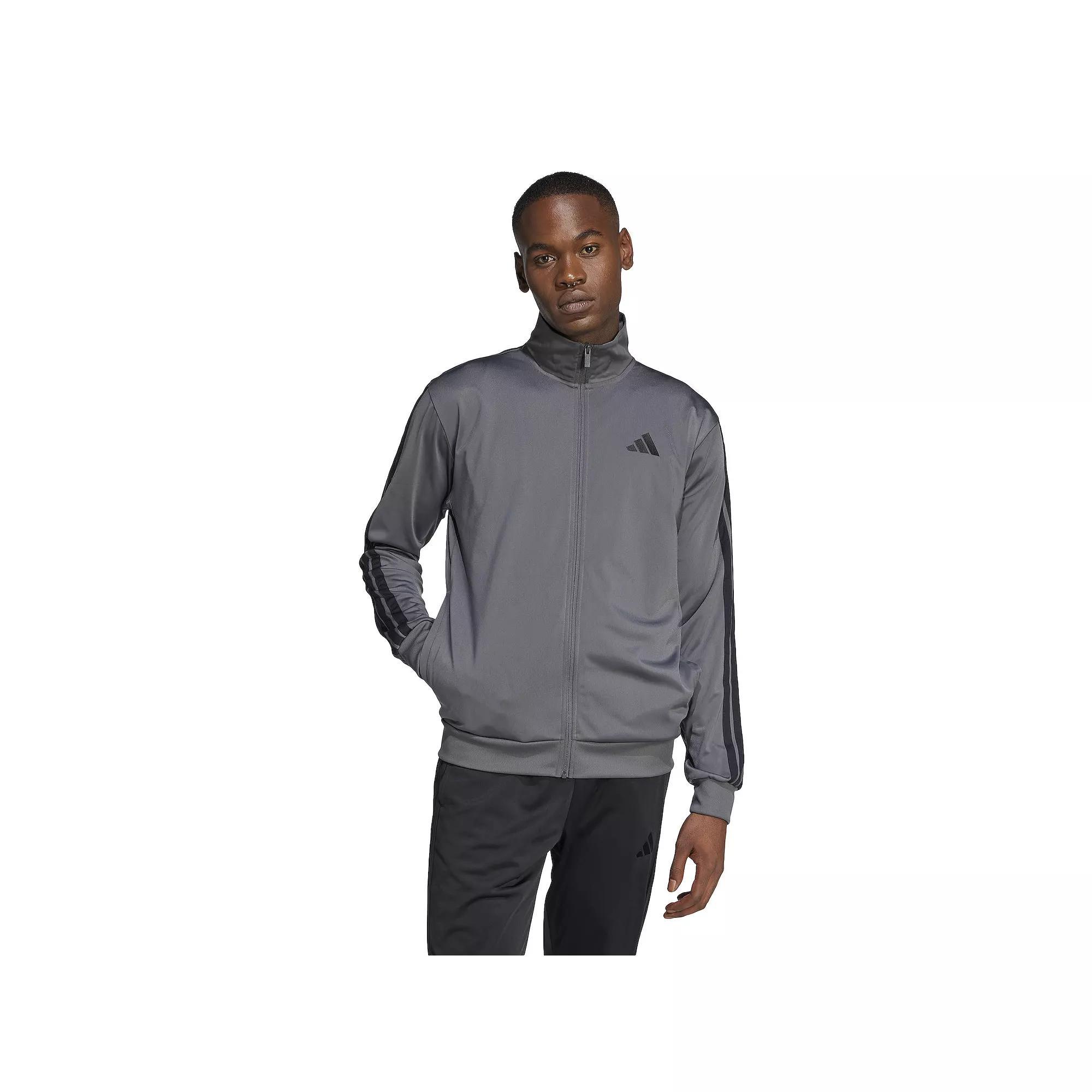 Men's adidas 3-Stripes Tricot Regular Sportswear Track Jacket, Size: XXL, Dark Blue Product Image