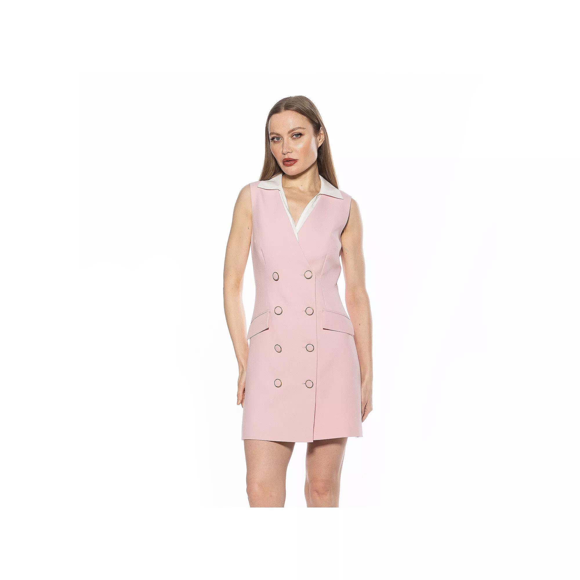 Women's ALEXIA ADMOR Rune Sleeveless Collar Vest Dress, Size: 4, Pink Product Image
