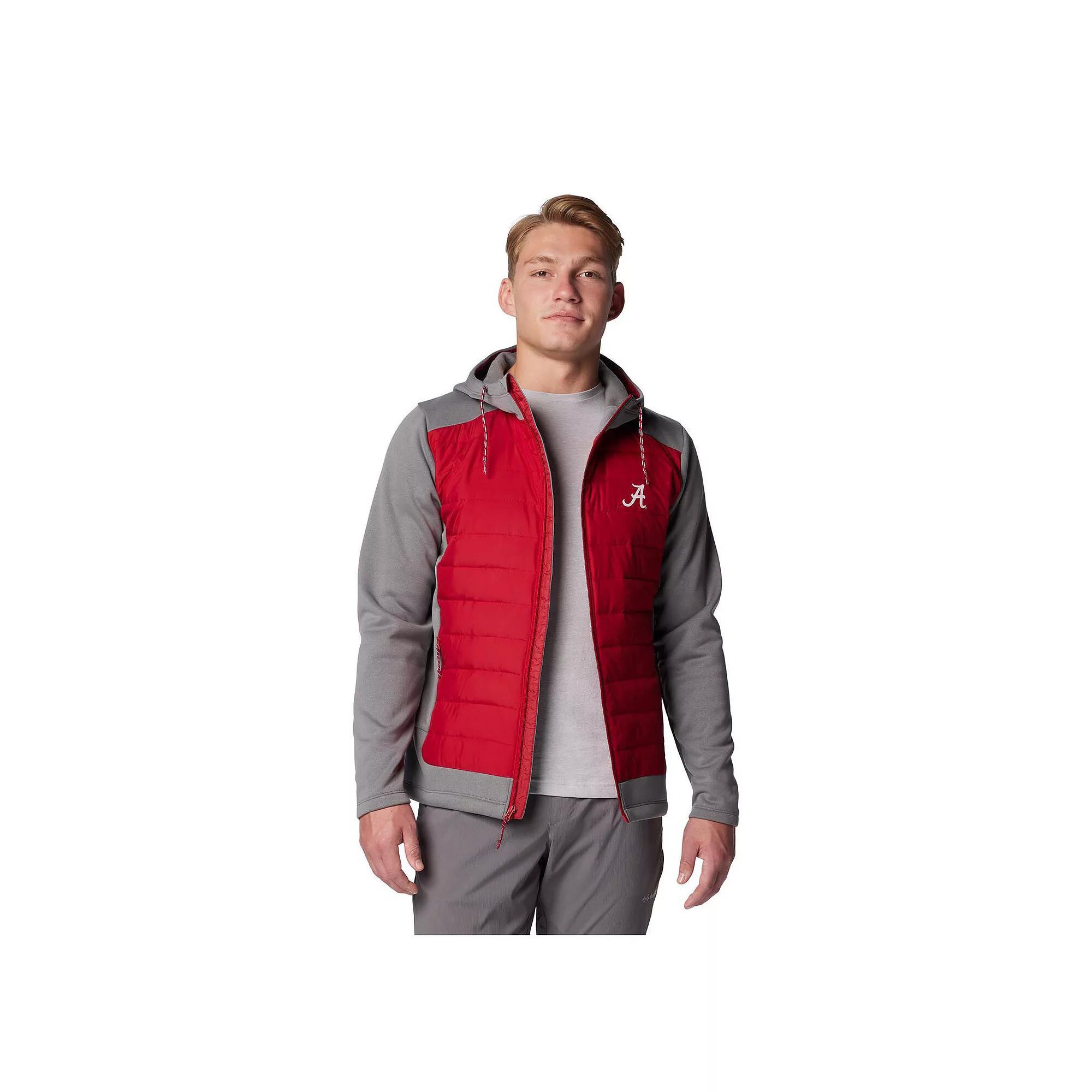 Men's Columbia  Gray/Crimson Alabama Crimson Tide Out-Shield Hybrid Full-Zip Hoodie Jacket, Size: Large, Grey Product Image