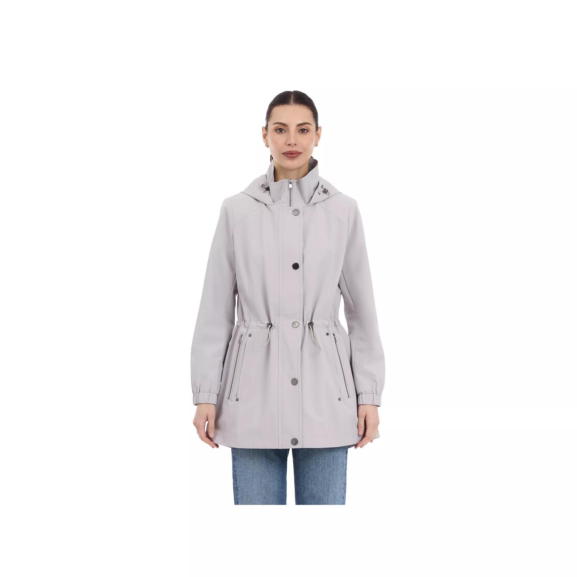 Women's London Fog Snap-Front Removable Hood Anorak Jacket, Size: Large, Volcanic Rock Product Image