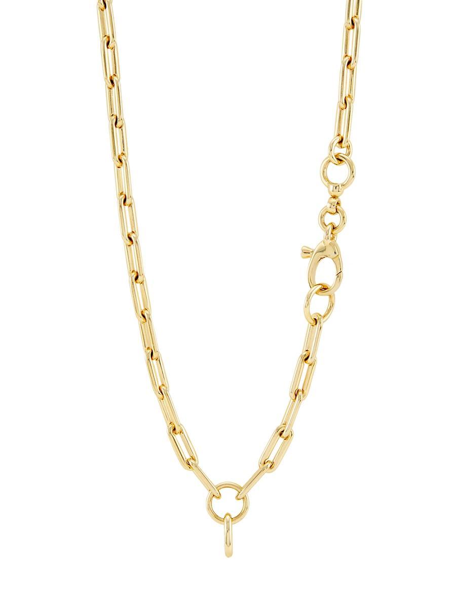 Womens 14K Yellow Gold Paper Clip Chain Necklace Product Image
