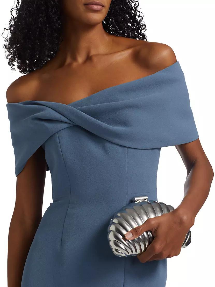 Womens Crpe Twist Off-the-Shoulder Gown Product Image