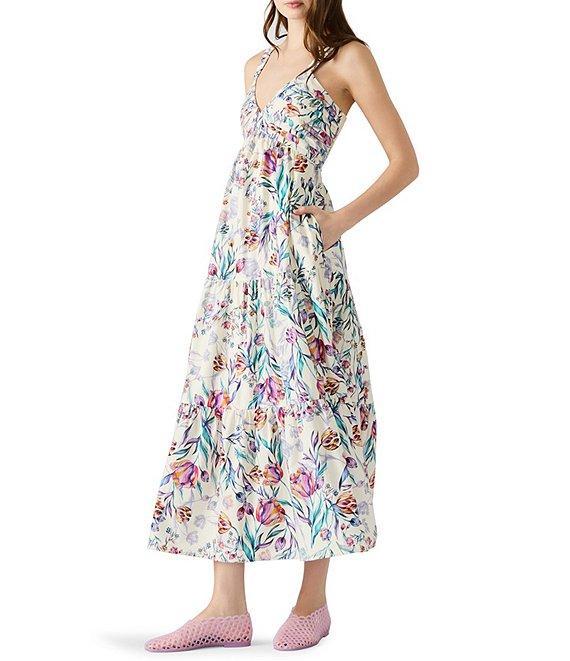 Steve Madden Eliora V-Neck Sleeveless Tiered Poplin Maxi Dress Product Image