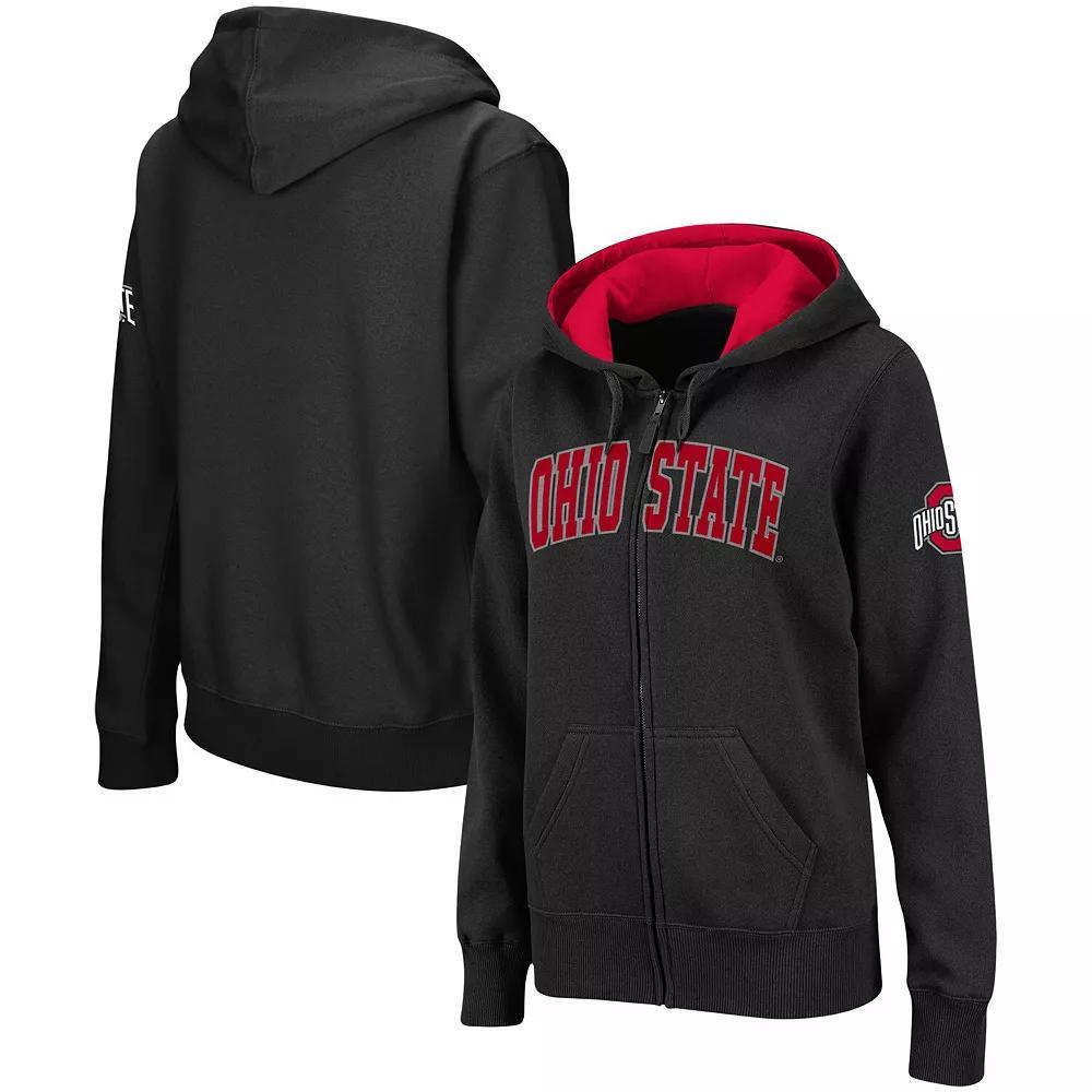 Women's Black Ohio State Buckeyes Arched Name Full-Zip Hoodie, Size: Small Product Image