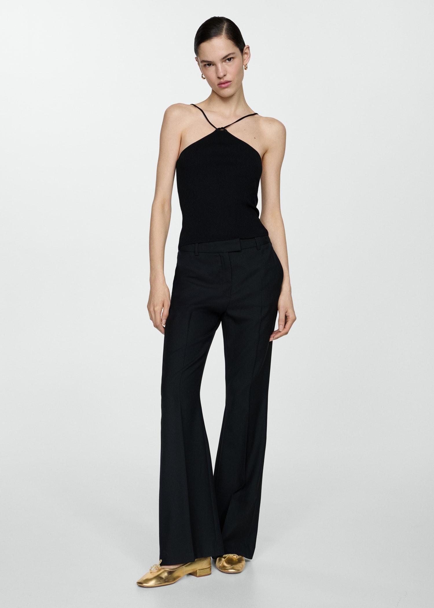 Knitted top with metallic thread - Women | MANGO USA Product Image