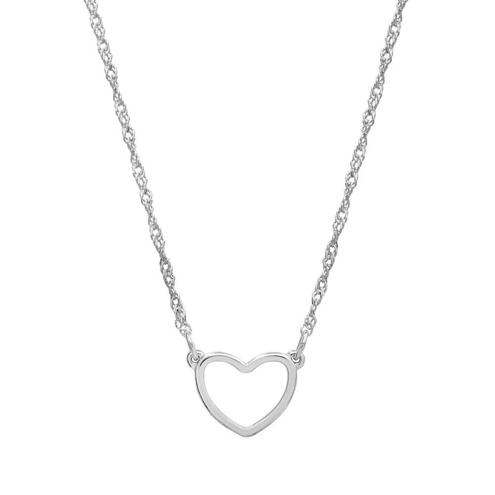 LC Lauren Conrad Silver Tone Heart Necklace, Women's Product Image
