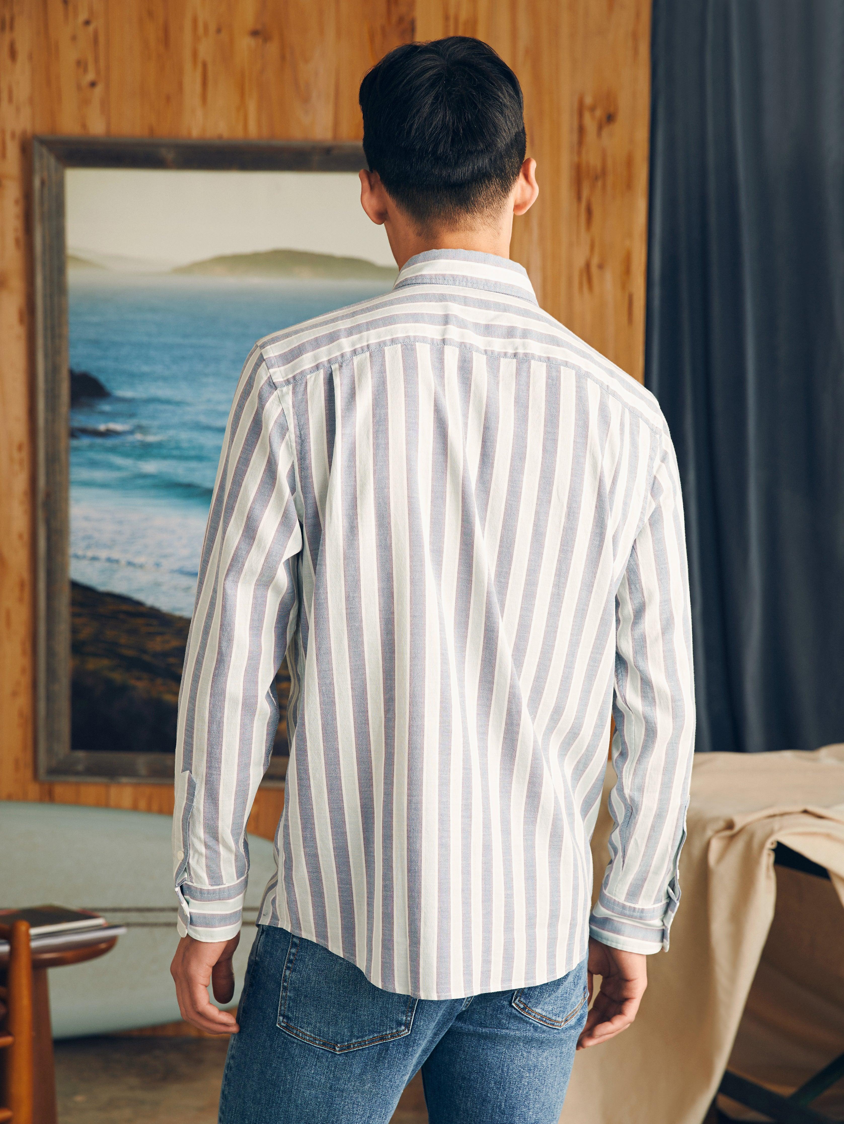 Supima Oxford Shirt - Coastal Skies Stripe Male Product Image