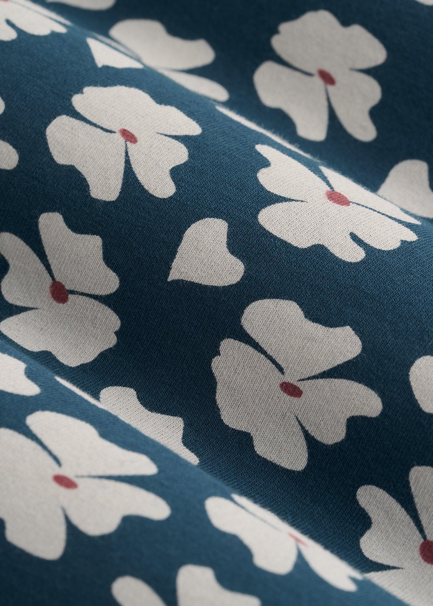 Stretch Pima Cotton Printed Tee for Tall Men in Bright Blue Floral Male Product Image
