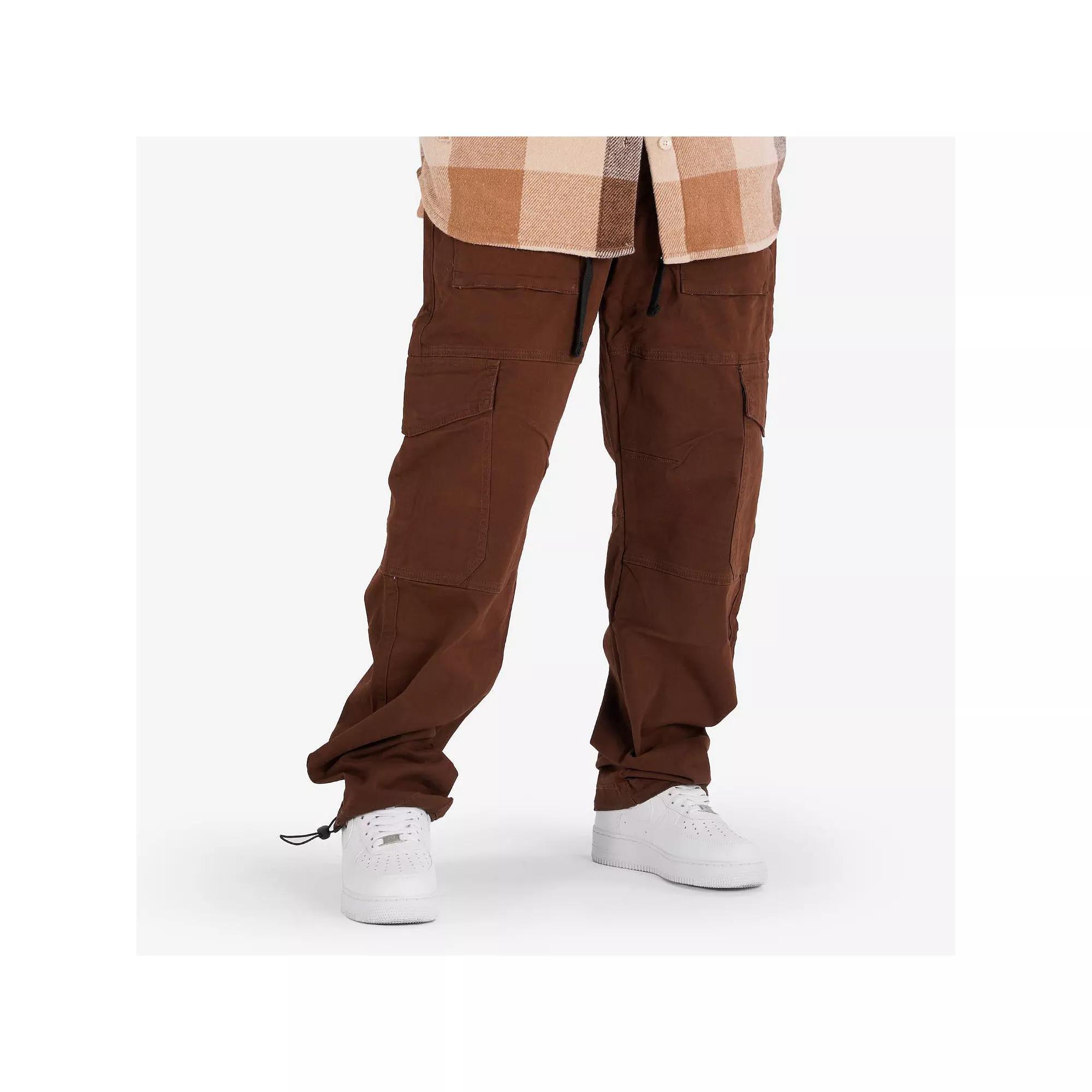 Men's Caliber Denim Co. Trench Cotton Stretch Twill Cargo Joggers, Size: 40 X 32, Brown Product Image