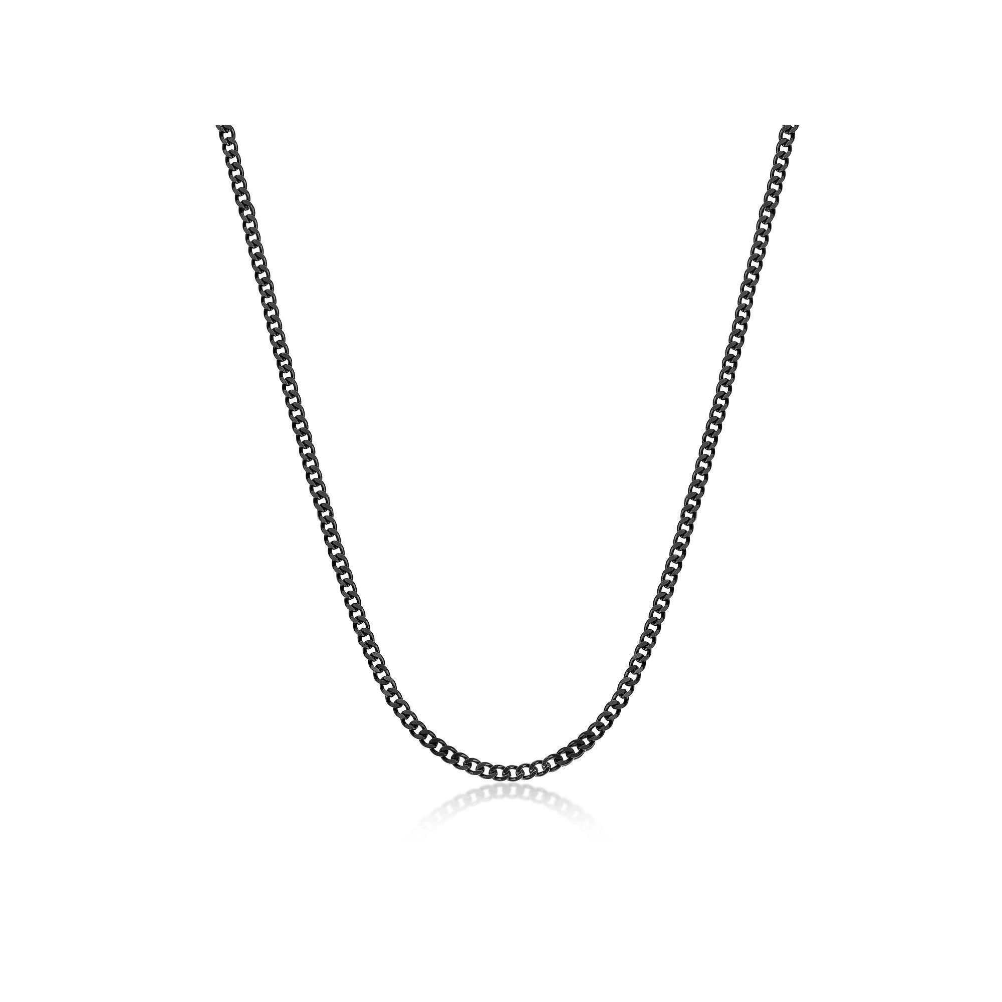 Men's LYNX Stainless Steel 4mm Curb Chain Necklace, Size: 22", Black Product Image