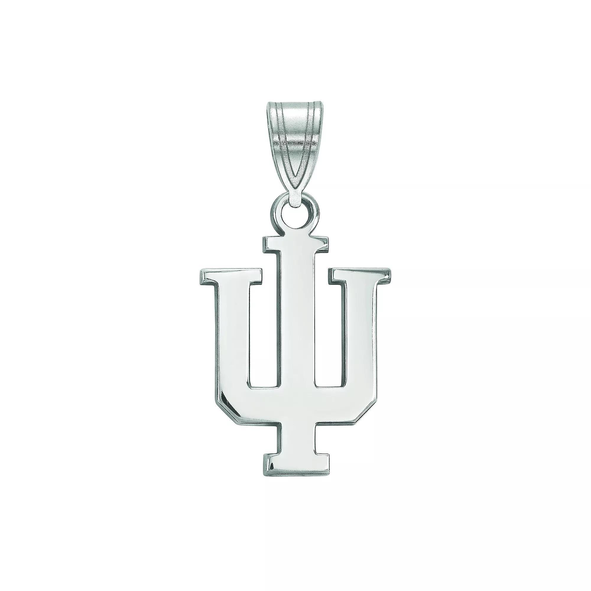 LogoArt Indiana Hoosiers Sterling Silver Rhodium Plated Medium Pendant, Women's, Size: 23 mm Product Image