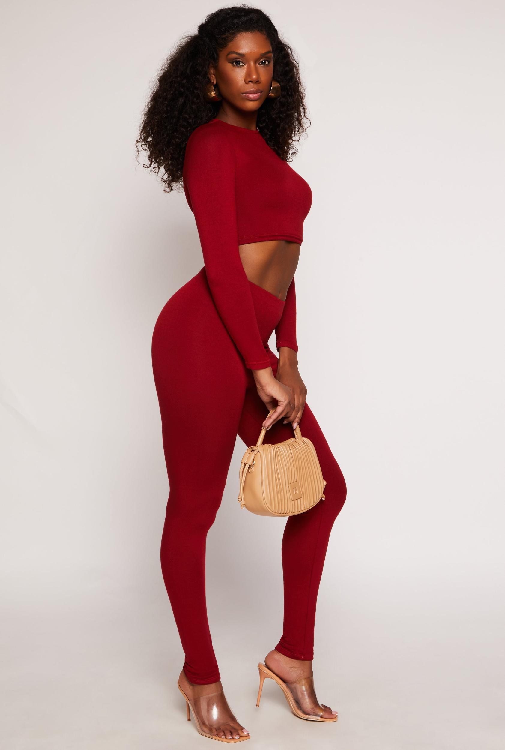 Womens Soft Knit High Waist Leggings Product Image