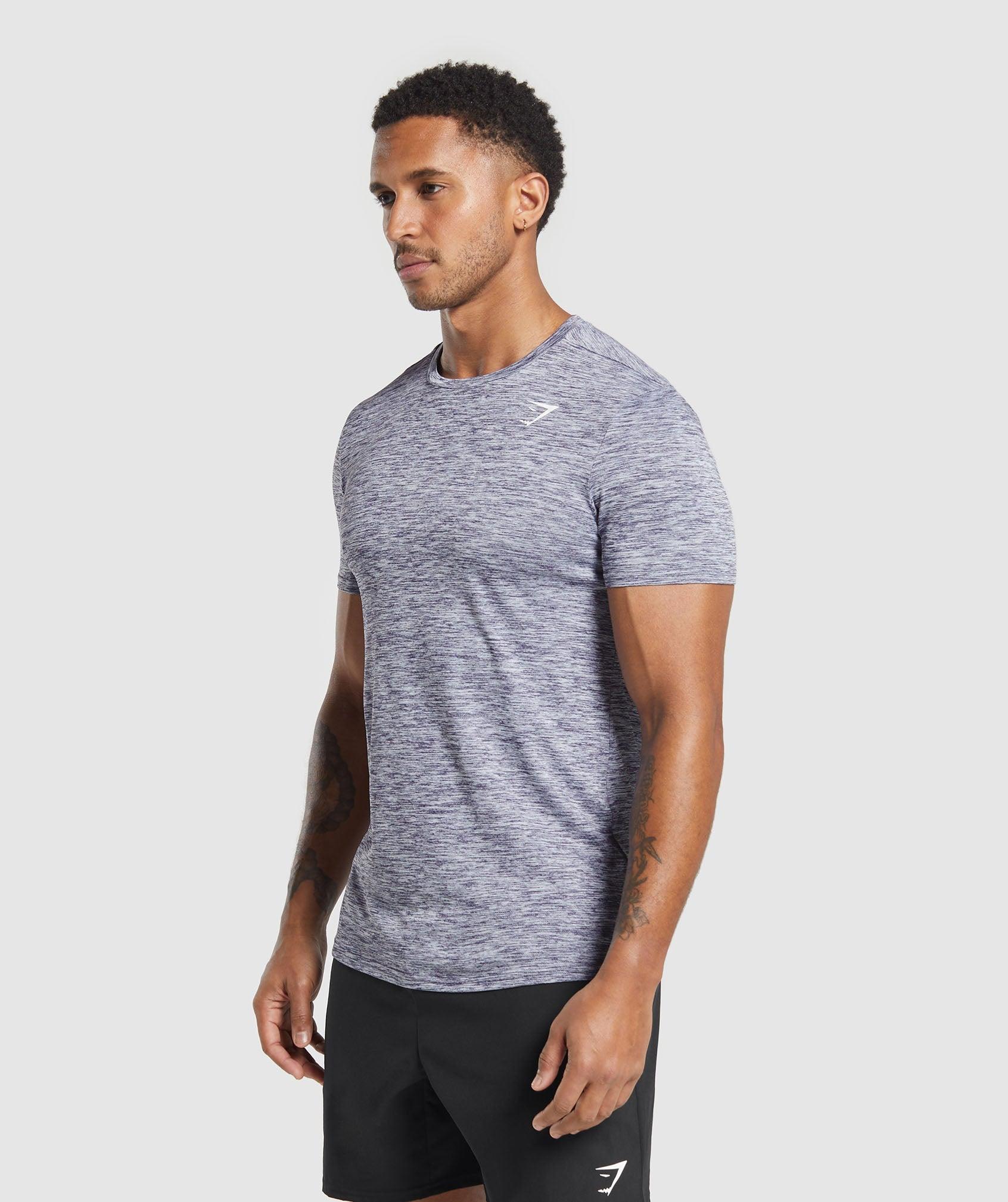 Gymshark Arrival Marl T-Shirt - Weighted Purple/White Marl Male Product Image
