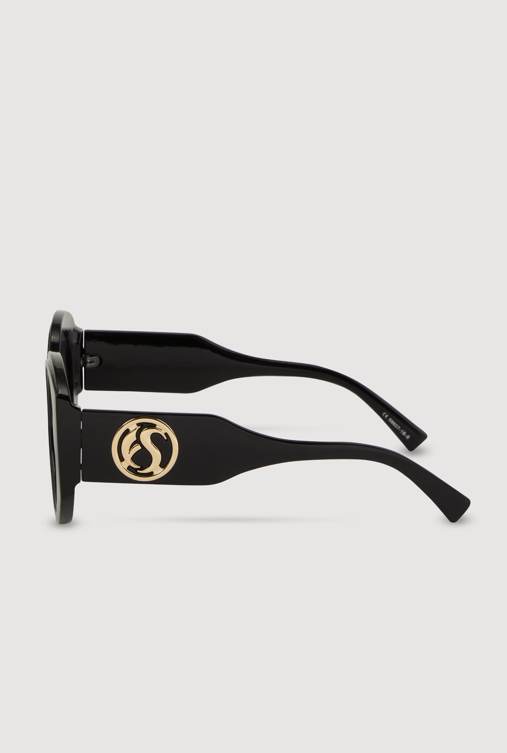 Retro Oversized Round Frame Sunglasses Unisex Product Image
