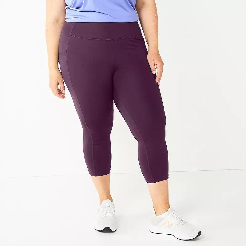 Plus Size Tek Gear® Ultrastretch Pocket High-Waisted Capri Leggings, Women's, Size: 1XL, Solomon Product Image