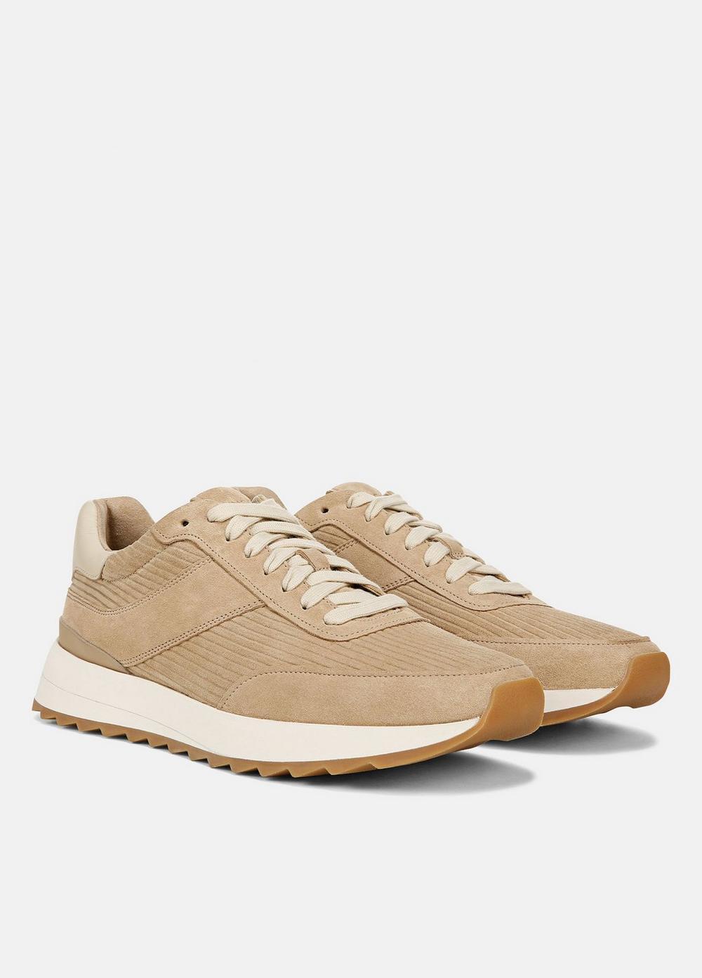 Mens Edric Corduroy Suede Sneaker, Sand Trail, Size 7.5 Vince Product Image