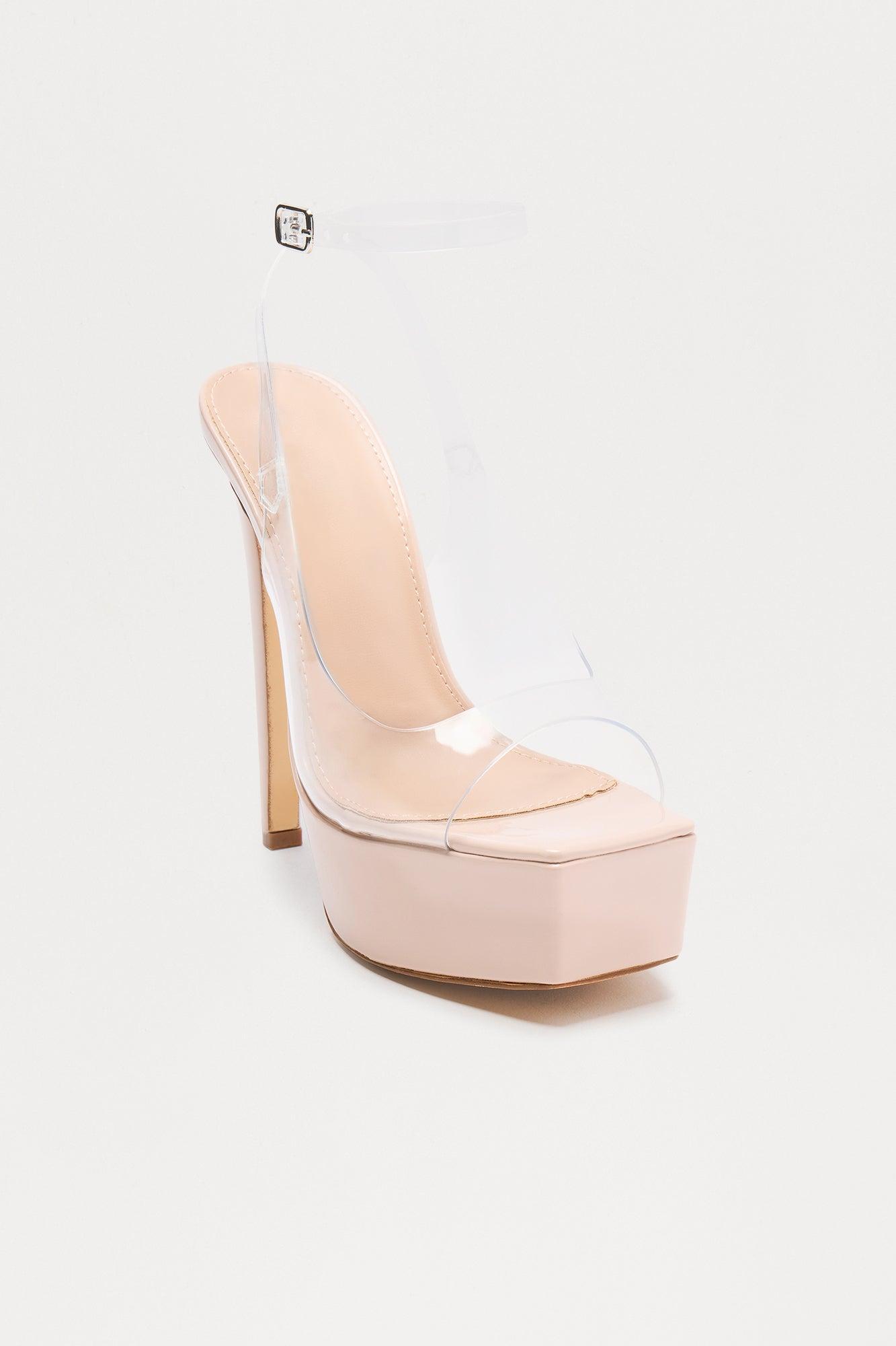 Elvie Ultra Platform Stiletto Heels - Clear Female Product Image