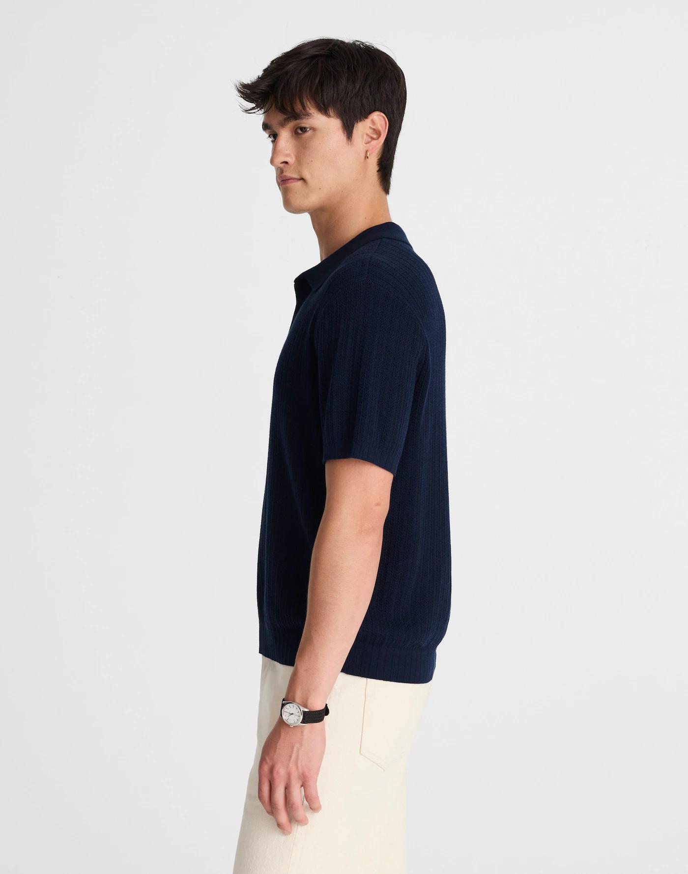 Tuck-Stitch Three-Button Sweater Polo Product Image