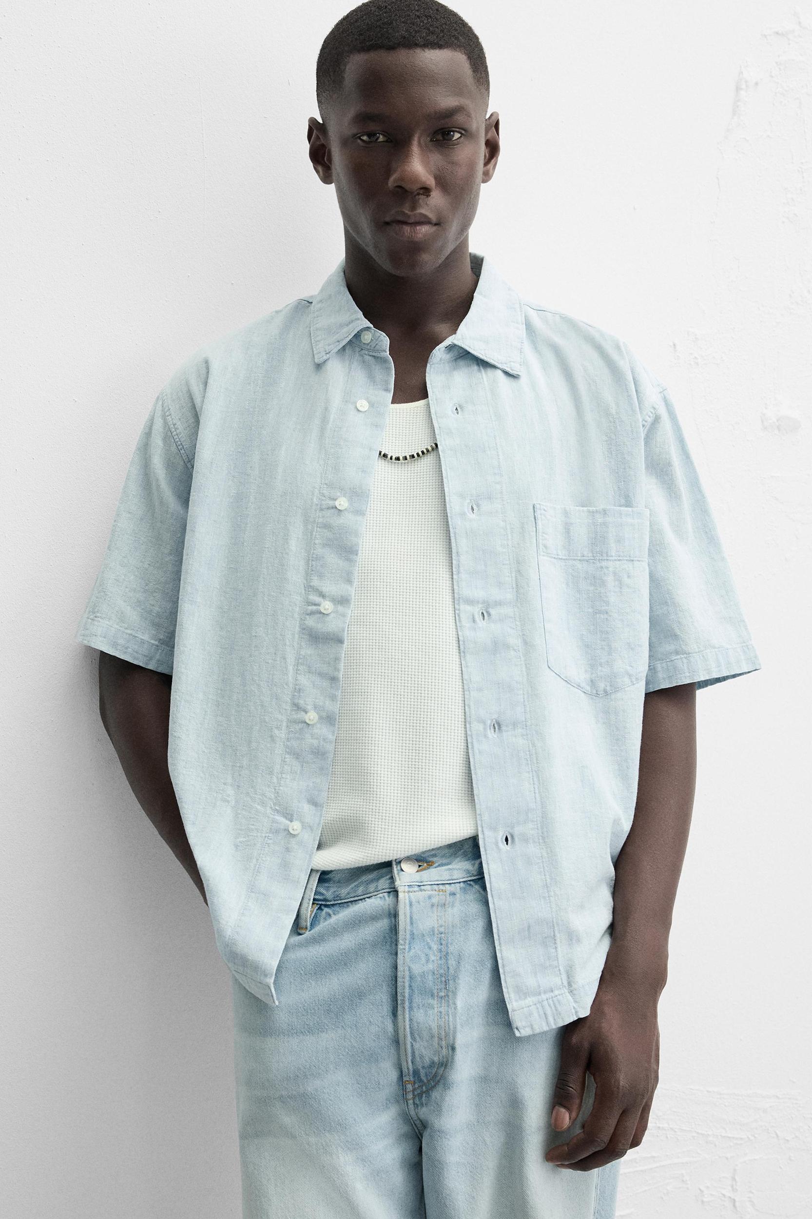 CONTRAST DENIM SHIRT Product Image