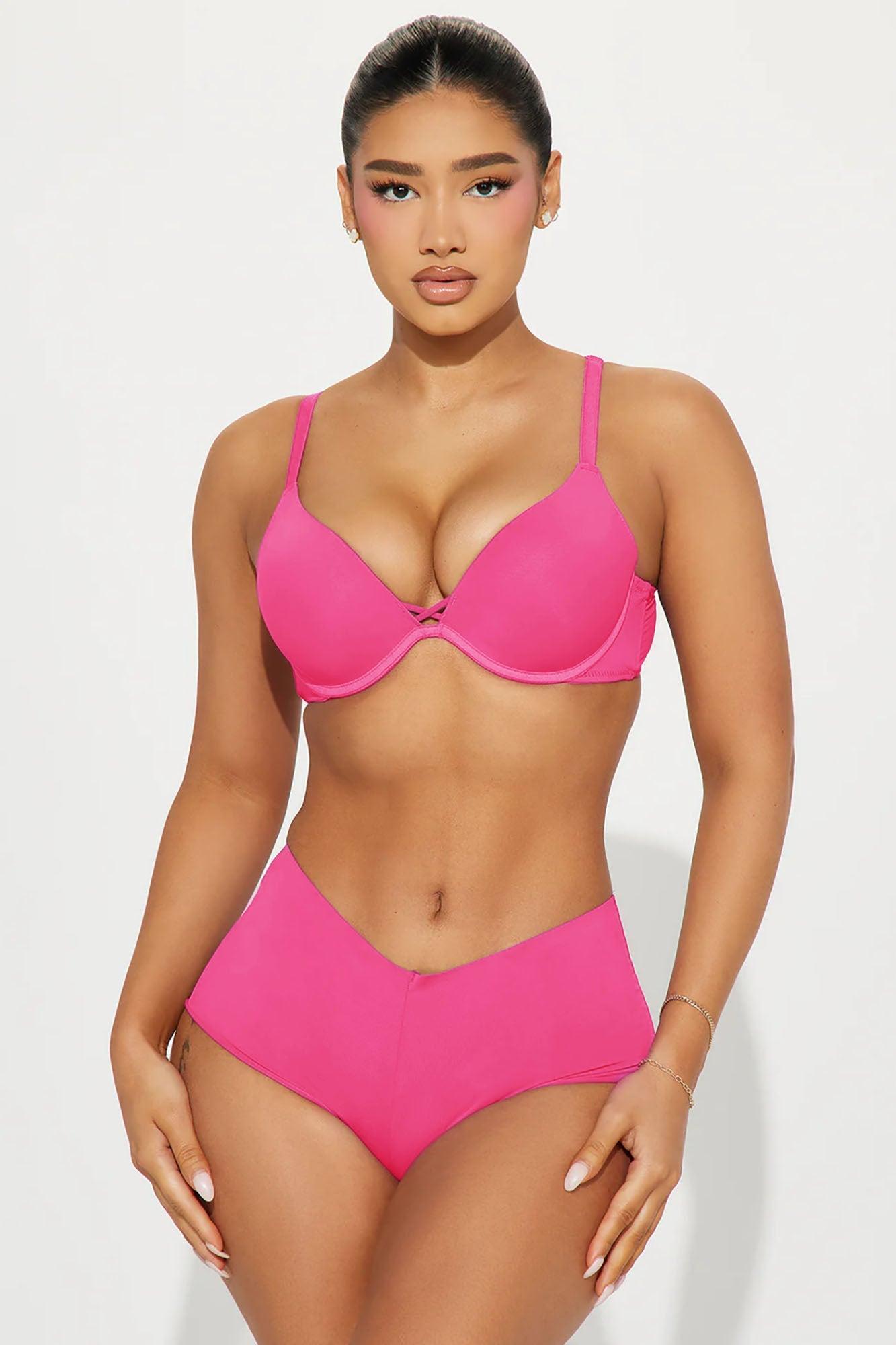 Full Heart Push Up Microfiber Bra - Magenta Product Image