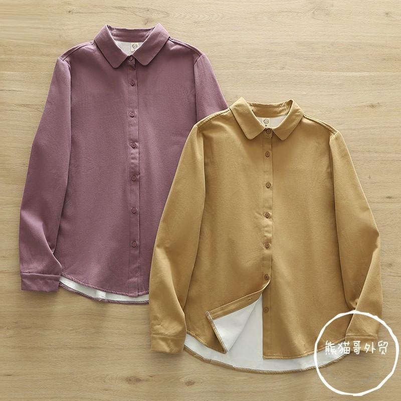 Long-Sleeve Plain Shirt Product Image