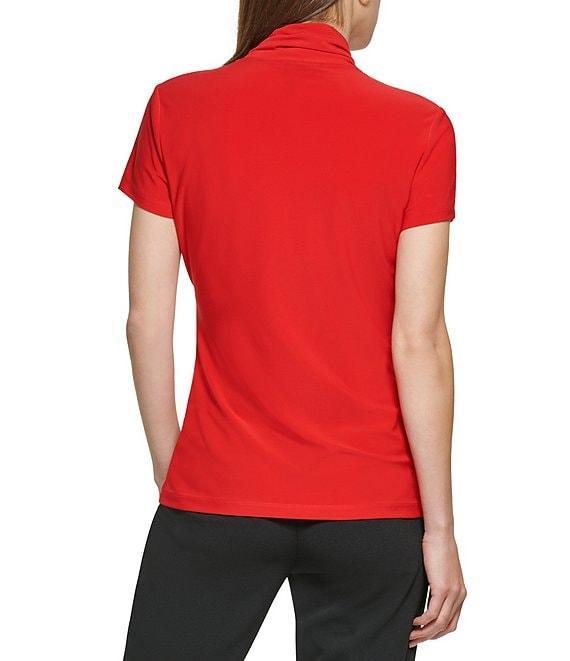 DKNY by Donna Karan Surplice V-Neck Side Ruched Short Sleeve Top Product Image