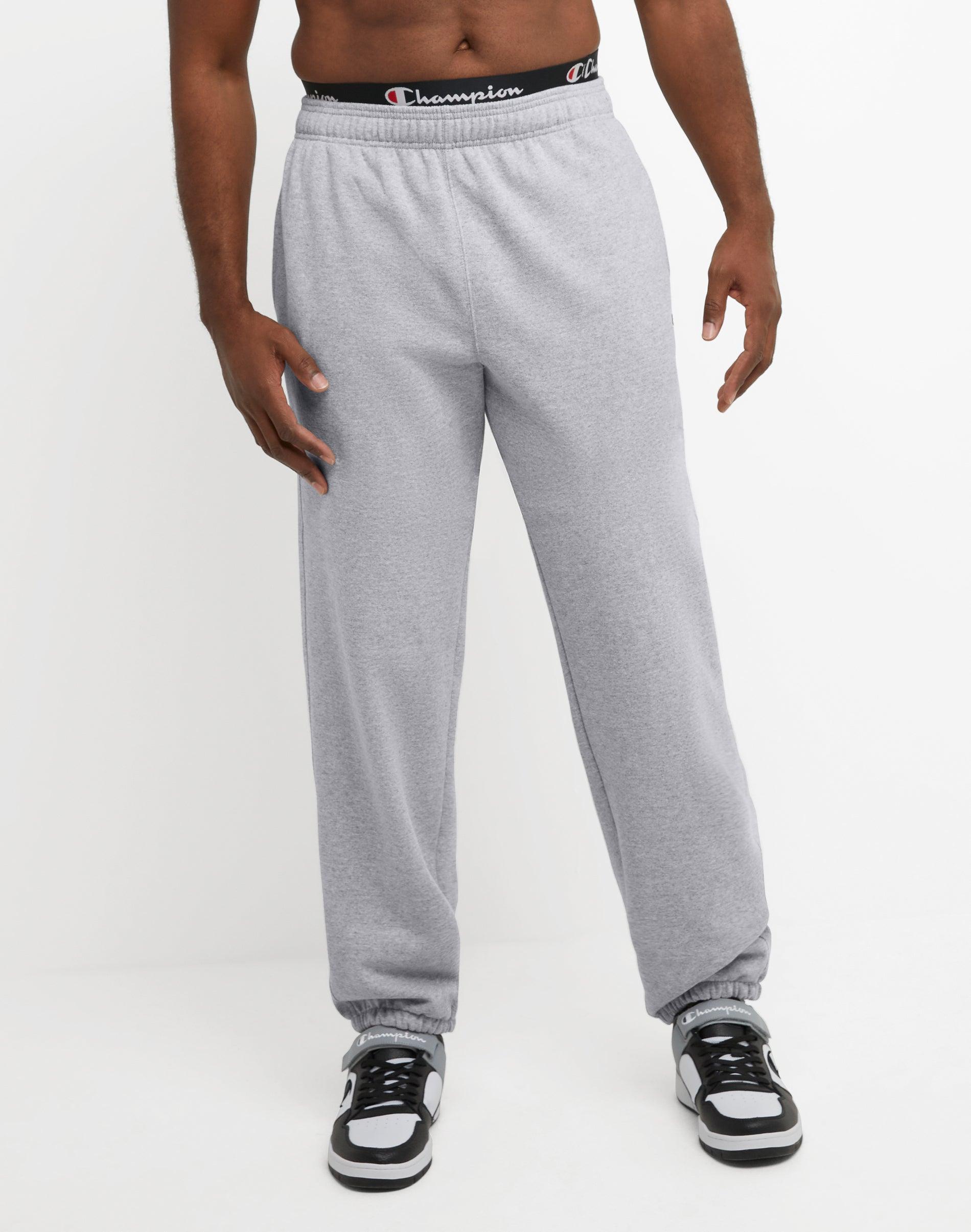 Men's Champion® Cinched Fleece Pants, Size: Medium, Oxford Gray Product Image