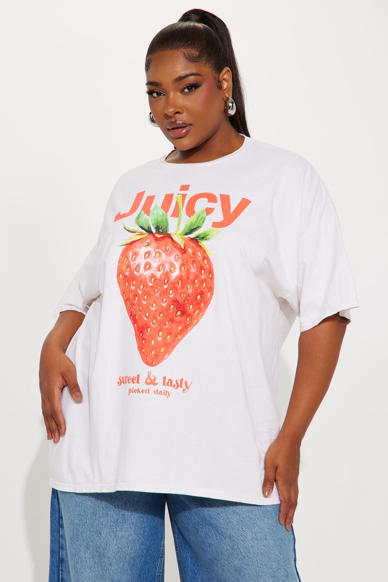 Juicy Summer Oversized Washed Tee - White Product Image