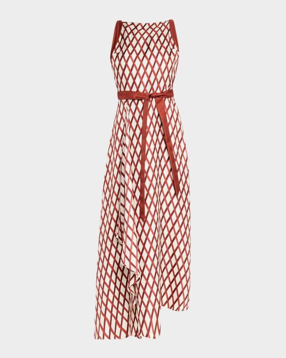 Sunita Diamond Print Backless Silk Twill Dress Product Image