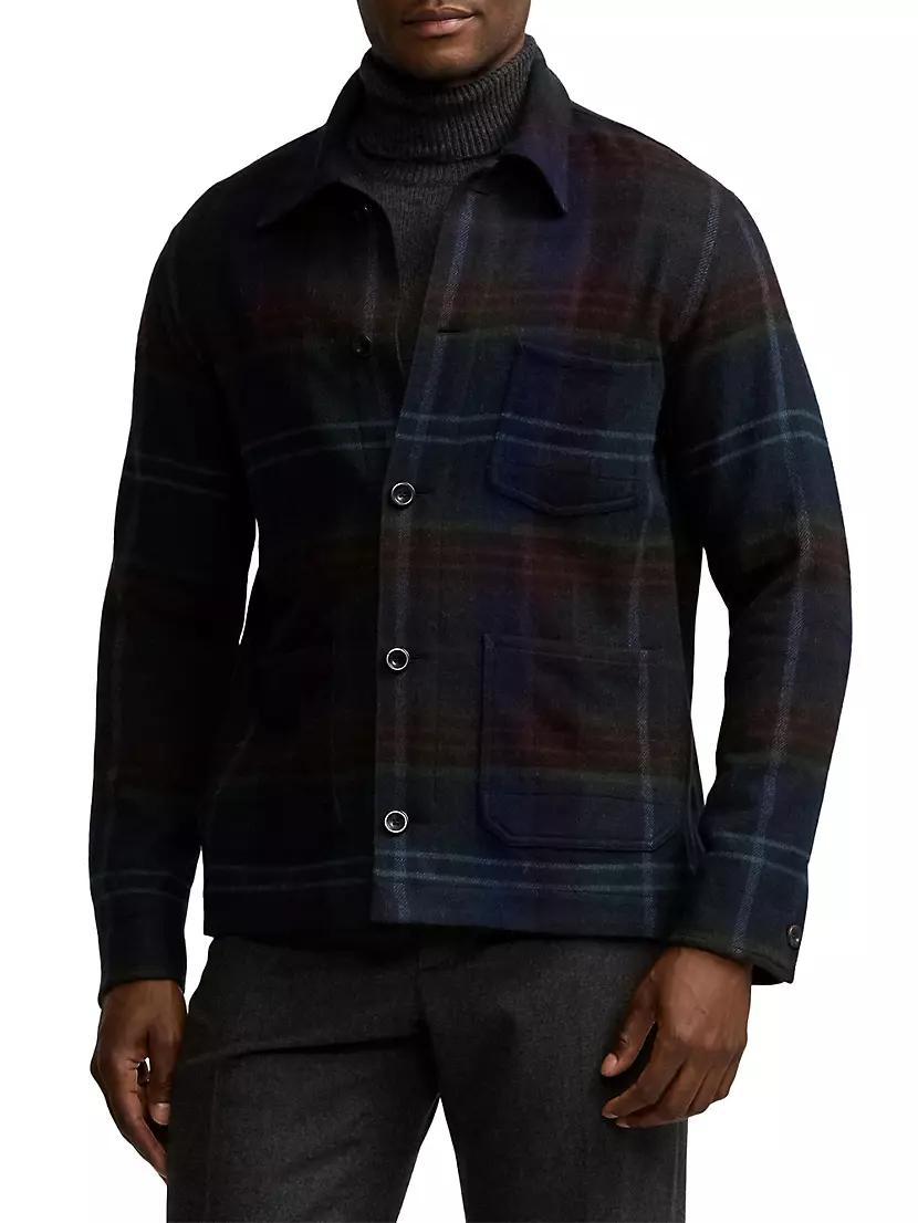 Shadow Plaid Shirt Jacket Product Image