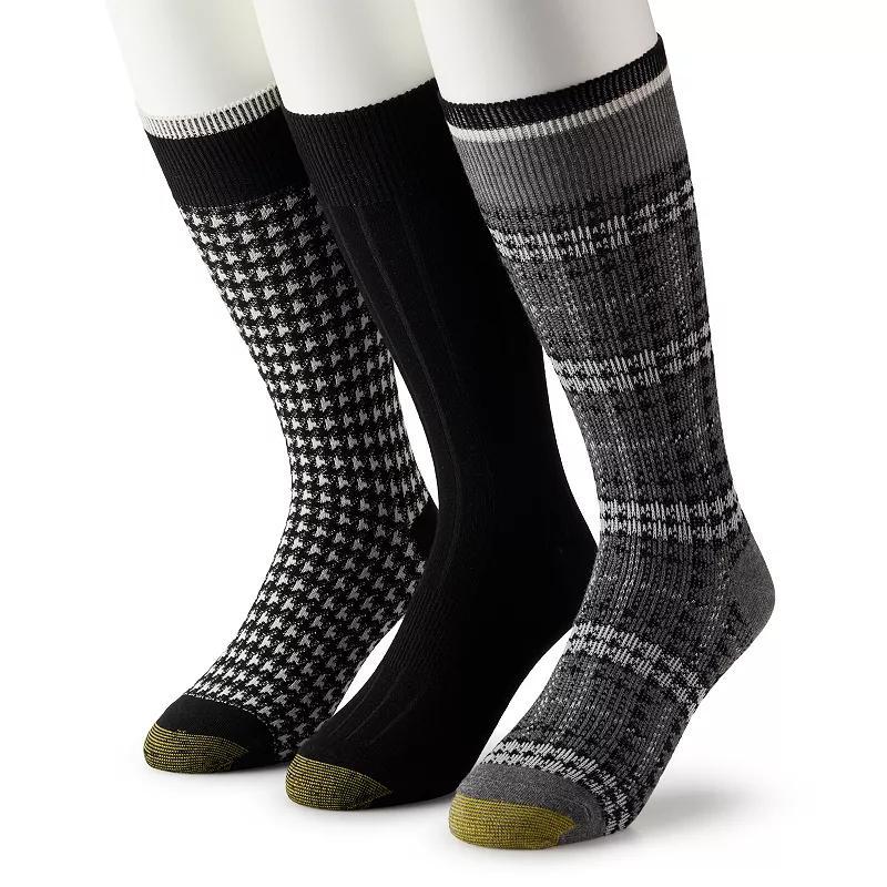 Mens GOLDTOE 3-pack Gentleman Plaid Crew Socks, Mens Product Image