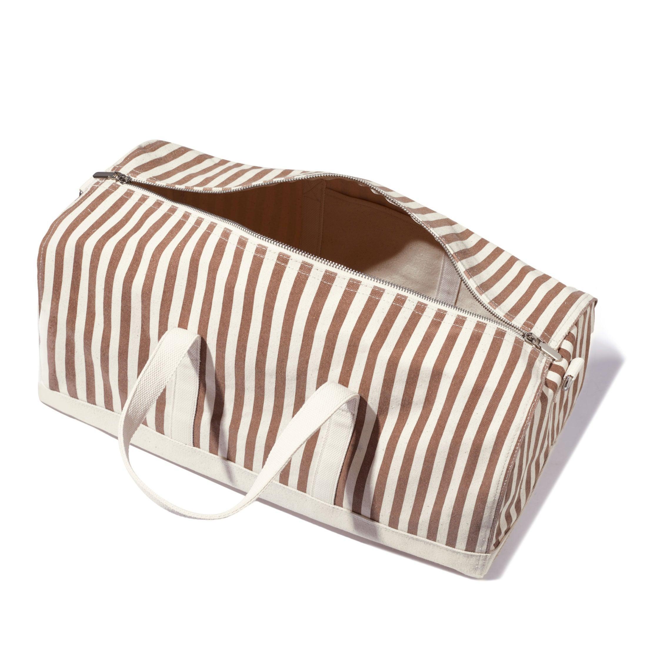 The All Over Striped Duffle Bag - Sand/Canvas Mini Stripe Female Product Image