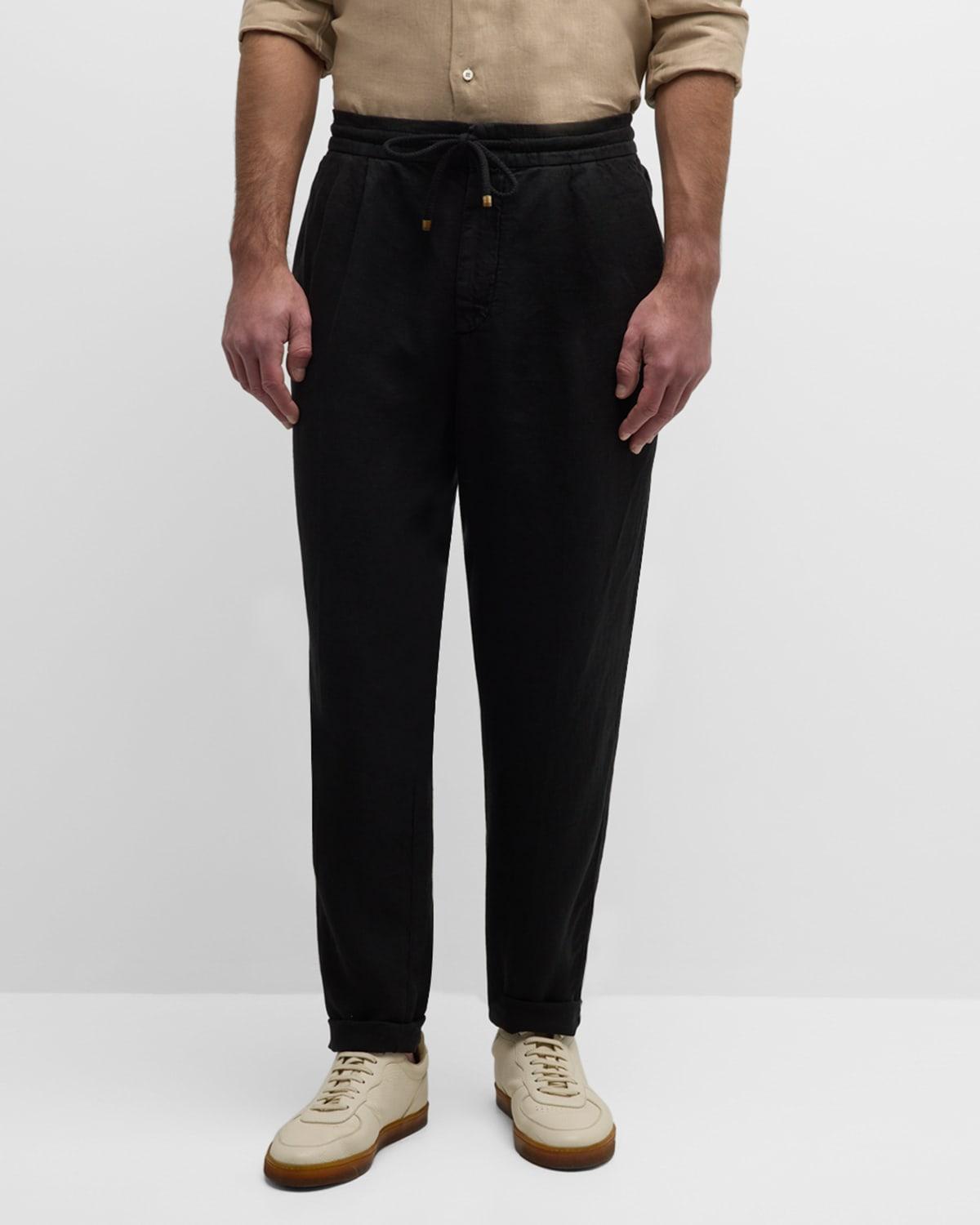 Mens Garment Dyed Leisure Fit Trousers Product Image