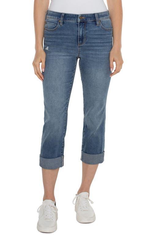 Liverpool Los Angeles Charlie Mid-Rise Crop Wide Rolled Cuff Denim Jean 24 (Pactola) Women's Jeans Product Image