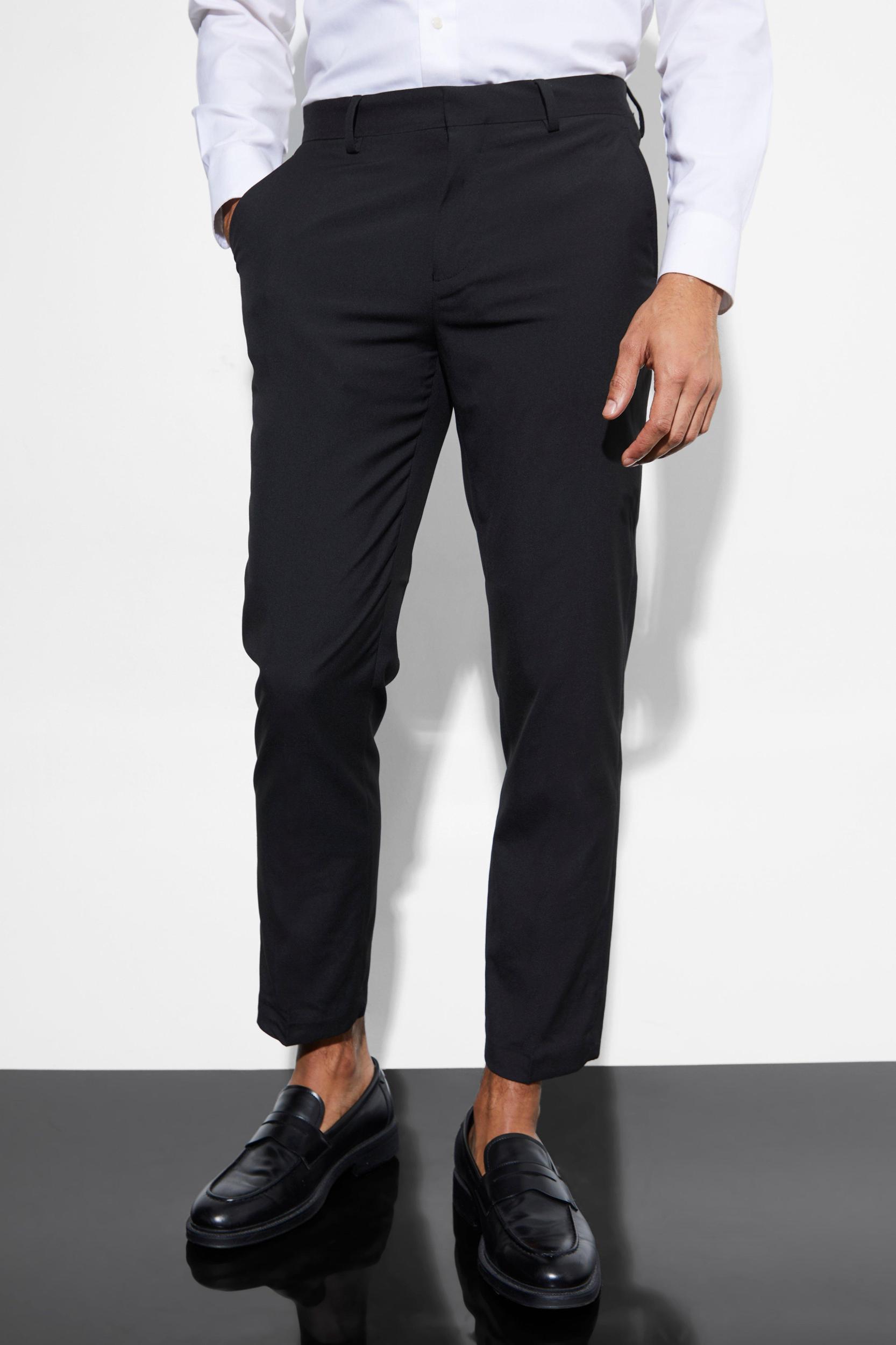 Mens Slim Cropped Dress Pants - Black Product Image