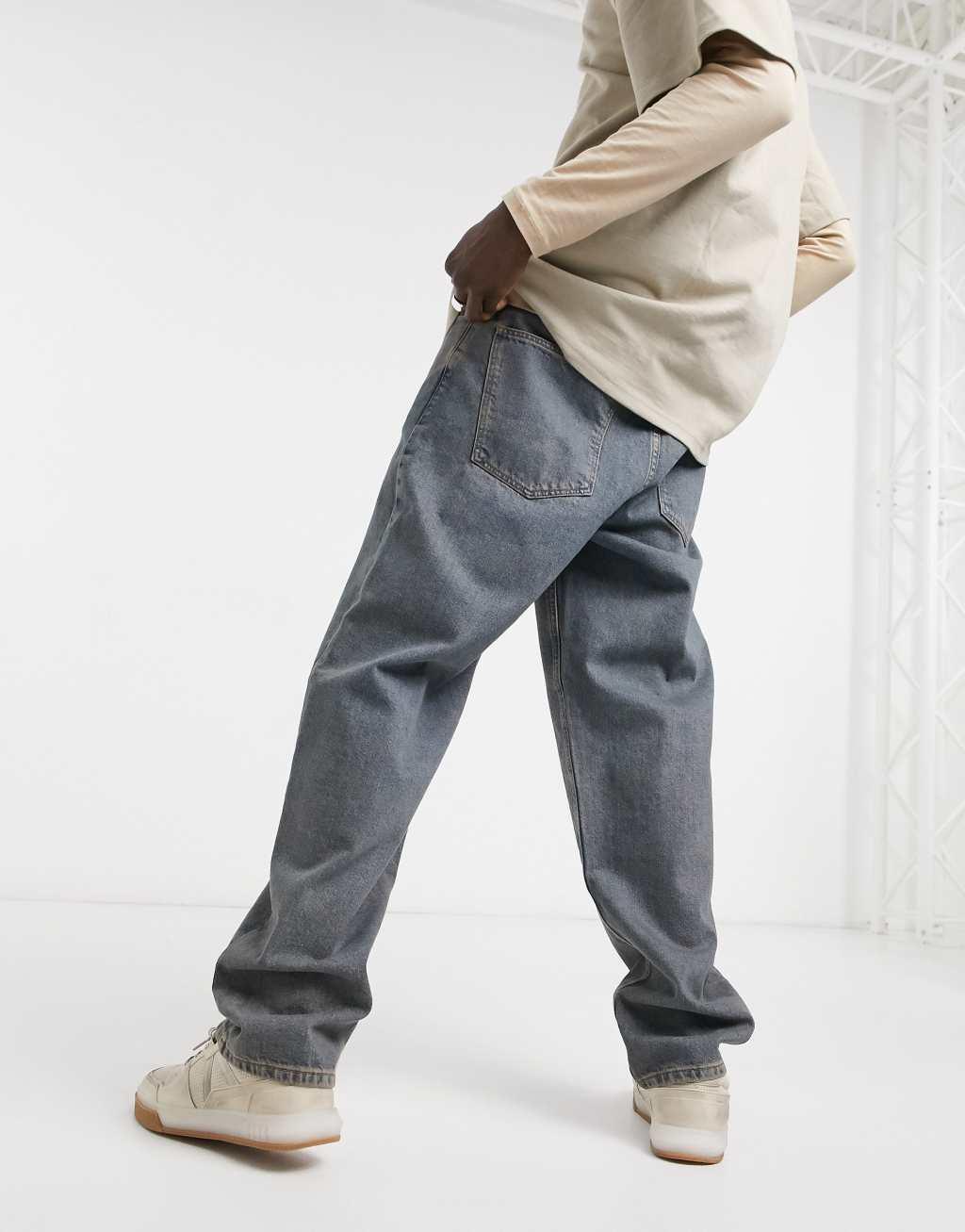 ASOS DESIGN baggy jeans in vintage dark tinted wash Product Image