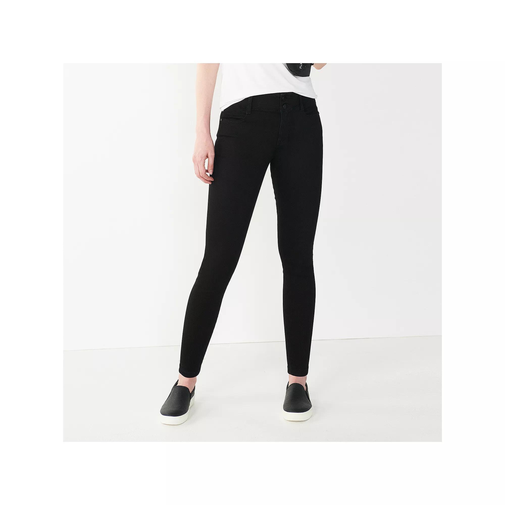 Women's Nine West Tummy-Control Skinny Jeans, Size: 18, Black Product Image